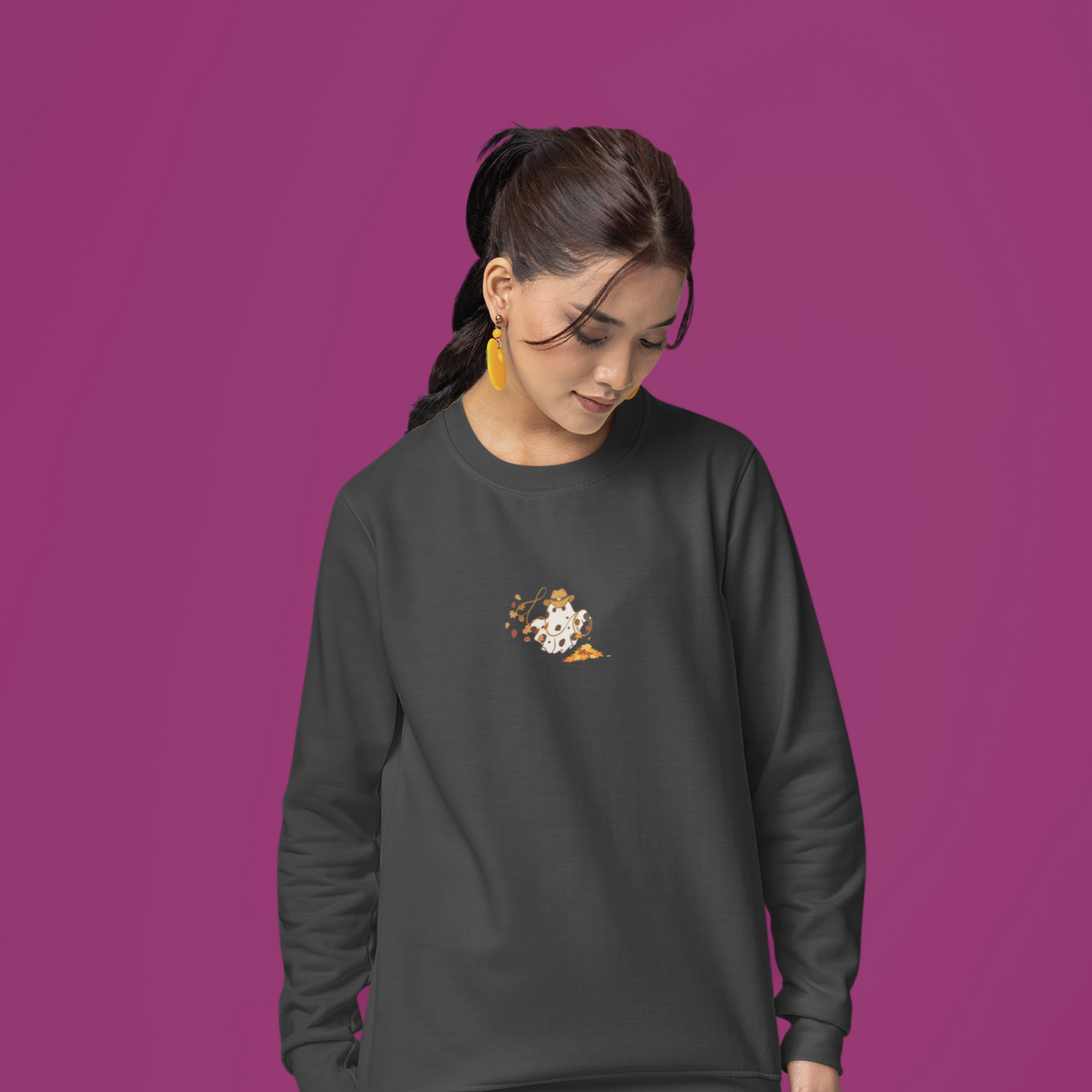 Cowboy Fall Halloween Ghost Lasso Crewneck Sweatshirt